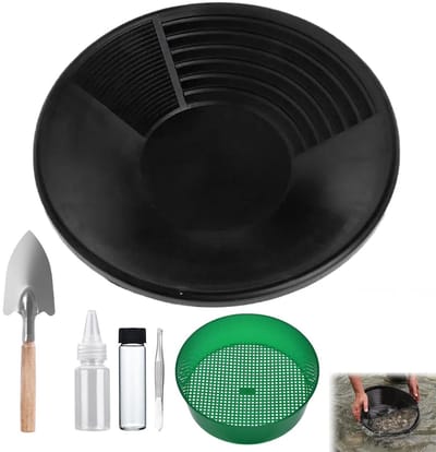 Dailygoods- Wastafel Gouden Set - Gouden Waspan - Antislip Zeef - Lichtgewicht Kunststof - Diameter 38 cm - Compact en Draagbaar - Goudwaspan