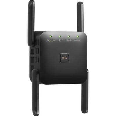 Répéteur WiFi double fréquence 1200Mbps 2.4G 5G, extension WiFi, Booster de Signal sans fil, blanc, pour la maison US Plug noir