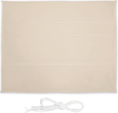 schaduwdoek rechthoek - 5 x 6 m - waterafstotend - uv-bestendig - met touwen - terras & balkon - beige
