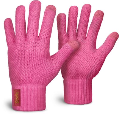 Pink Lady Roze Dames Meisjes Handschoenen One Size Touchscreen Rose Vissen Vrouw Vis Vishandschoenen