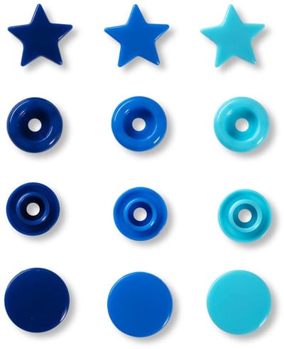 Prym Love Color drukknoppen Ster 12,4mm blauw/turkoois/inkt - Prym