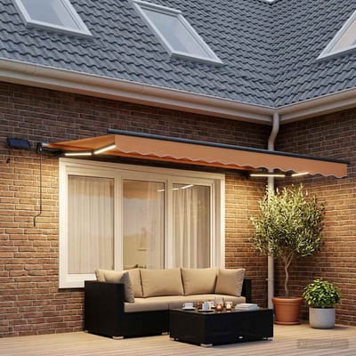 vidaXL - Uitschuifbare - luifel - Zand - 300 - x - 250 - cm - Stof - en - Aluminium