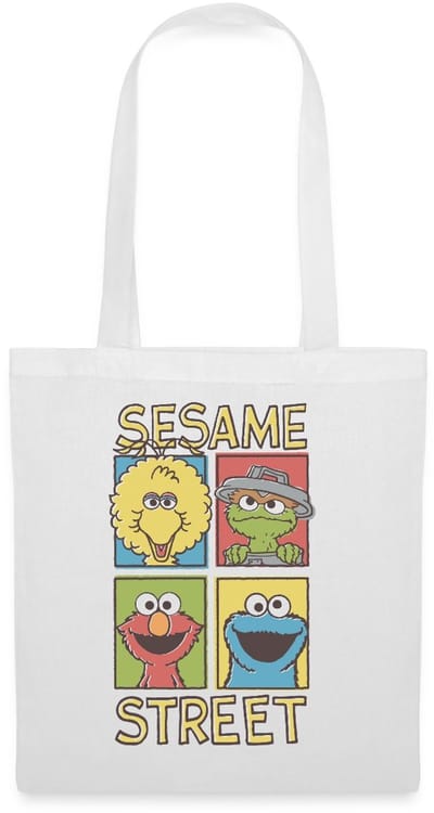 Sesamstraat Bibo Oscar Elmo Koekiemonster Tas Van Stof Schoudertas