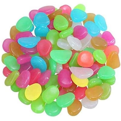 100 pièces rougeoyant de cailloux de poissons de poissons de galets décorations lumineuses d'aménagement paysager Style 1