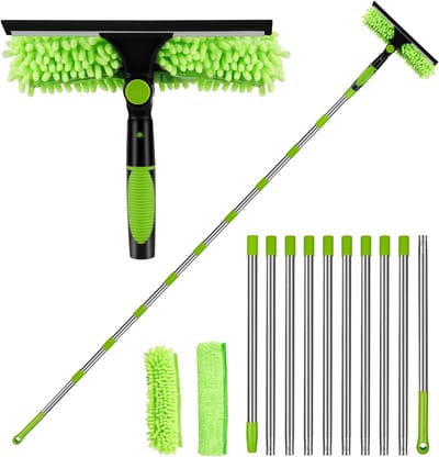 Aurixi® Ramenwasser Telescopisch - Ramenwasser - Ruitenreiniger - Groen - 45cm x 16cm x 10cm