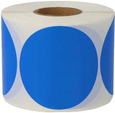 500 Etiketten Stickers Rond Blauw 50 mm op Rol Gekleurd - Sluitzegels Markeringspunten Blanco Labels - Dappaz