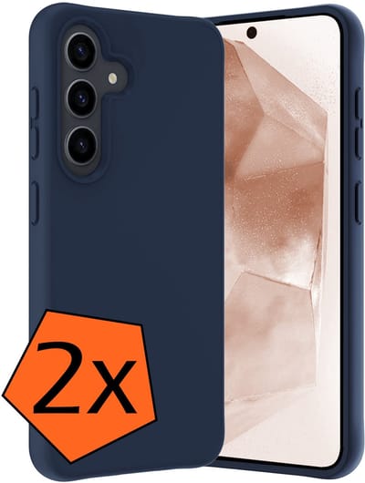 Hoes - 2 Stuks - Geschikt voor Samsung Galaxy A56 - Sterk & Shockproof - Case Siliconen - Back Cover - Telefoon Hoes - Donkerblauw