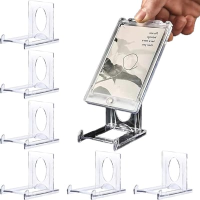 Verstelbare Mini Kaarsenhouders van Premium Acryl voor Verzamelkaarten, PSA Kaarten en Sportkaarten (6 stuks)