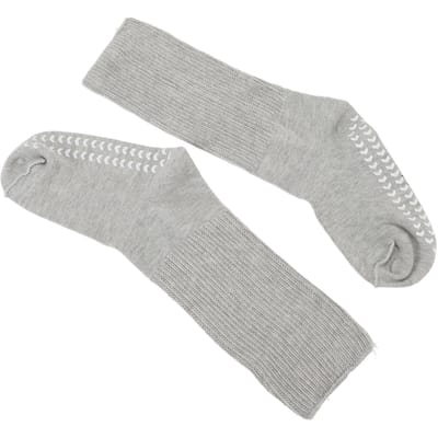 Super Wijde Sokken voor Voeten met Grip Antislip Losse Pasvorm Niet Knellend Hoge Stretch Sokken voor Mannen Vrouwen Grijs white