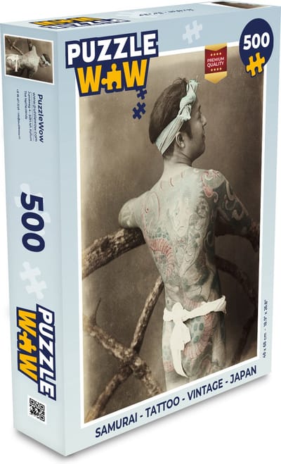 Puzzel Samurai - Tattoo - Vintage - Japan - Legpuzzel - Puzzel 500 stukjes