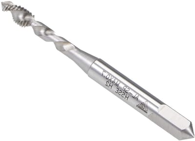 Dailygoods- Schroefdraadtap M4 x 0,7 mm - Set van 2 - HSS-nitruratiecoating - H2-tolerantie - Spiraalvormig ontwerp - Effectieve spanenverwijdering - Tap
