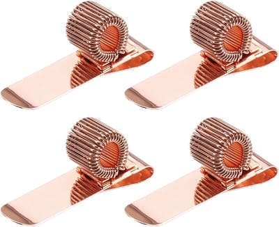 4 stuks metalen pennenhouderclips met verstelbare lus voor notitieboek en klembord - roségoud