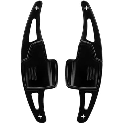 Palettes de changement de vitesse au volant Alliage d'aluminium Extension de levier de vitesse Garniture Couvercle Ensemble Remplacement pour Ford Focus Kuga EcoSport noir