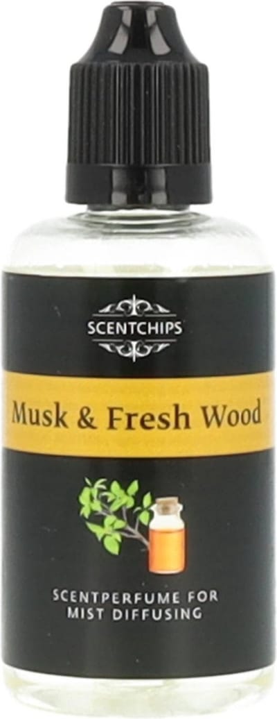 Scentchips® Musk & Vers Hout - Geurolie Voor Aromadiffuser - Geurolie Voor Oliebrander - Navulling Geurbrander - Etherische Olie - Geurverspreiders - Verdamper