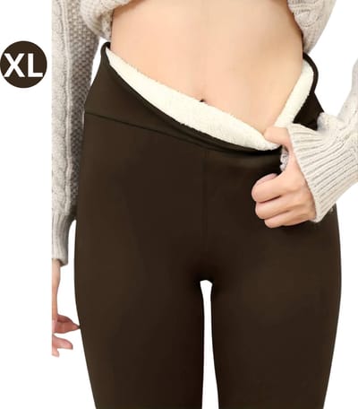 Nivard Winter Panty - Warme panty - Fleece Panty - Thermo Panty - Legging - Stretch - Dames Kleding - Khaki - Maat XL