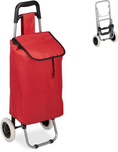 boodschappentrolley - 25 l - inklapbaar - tot 10 kg - rood