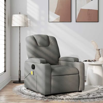 vidaXL - Massagestoel - in - donkergrijze - stof