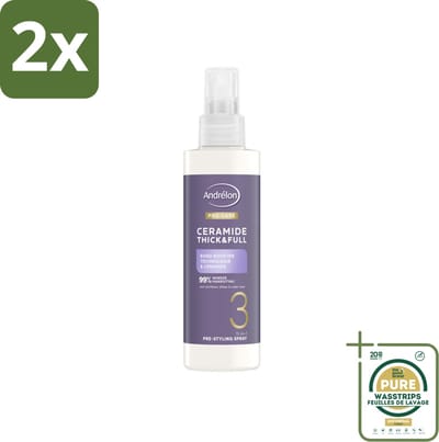 Andrélon – Leave-In Spray – Pro Care Ceramide Thick & Full – 200 ml - Voordeelverpakking - 2 stuks - Haarspanning - Haarspanning