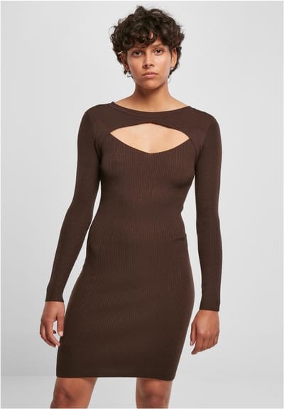 Urban Classics - Cut Out Korte jurk - XS - Bruin