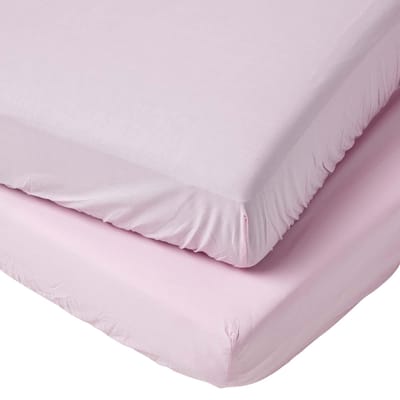 Homescapes Baby Hoeslaken Ledikant 60x120 cm – 2 stuks – Roze – Egyptisch Katoen – OEKO-TEX®