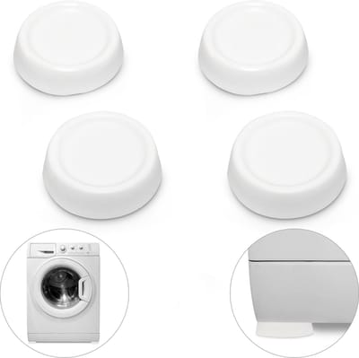 relaxdays - wasmachine trillingsdemper - set van 4 stuks - anti vibratie pads - trilling dempen - wit