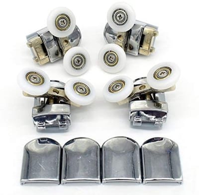 SPHProducts - Set met 4 wielen voor douchedeuren - Douchecabine Reserveonderdelen - 25 mm Wieldiameter - Geschikt voor Glazen Deuren - Duurzaam en Roes...