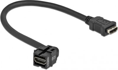 HDMI haaks (110° boven) Keystone module - HDMI (v) | HDMI1.4 (4K 30Hz) | zwart | 0,30 meter