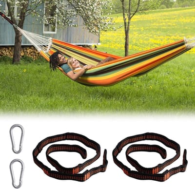 Hammock Bevestigingsset met 2 Stukken, 1 m x 2.5 cm Boomriemen, 200 kg Capaciteit, Verstelbare Straps voor Kamperen en Reizen, Ideaal voor Hangmatten en Buitenactiviteiten