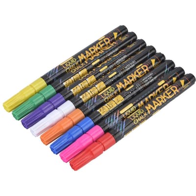 1,0 mm Fijne Uitwisbare Vloeibare Krijt Schoolbordmarker Markeerstift Lampbordpen black