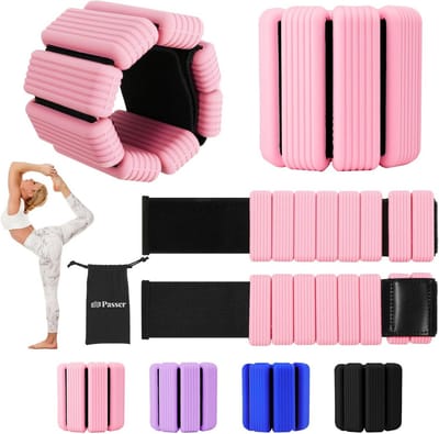 Gewichtsbanden Set - Arm en been - Fitness Training - Verstelbare Pasvorm - 1 kg Totaal - Roze