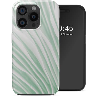 Selencia Hoesje - Geschikt voor Apple iPhone 15 Pro - Backcover geschikt voor MagSafe - Nature Grayed Jade