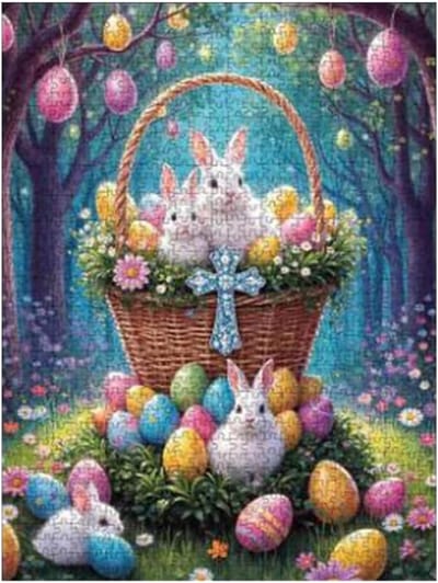 Paashaas Puzzel - Feestelijke Legpuzzel - Gezinsspel - 1000 Stukjes - 50x70cm