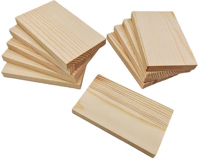 Houten planken van onbehandeld hout om te knutselen, 10 x 6 x 1 cm, blanco houten blokken om te snijden, te schilderen en te verbranden