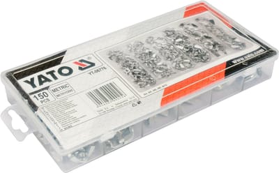 YATO YT-06776 - Vleugelmoeren Set - 150-delig - M4 t/m M10 - Verzinkt Staal - Inclusief Organizer