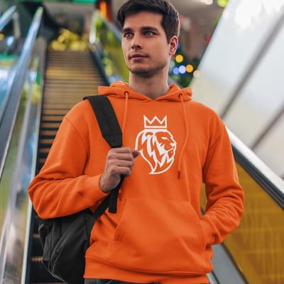 Oranje EK WK Koningsdag Hoodie De Leeuw (MAAT XS - UNISEKS FIT) | Oranje kleding / sweaters | WK Feestkleding