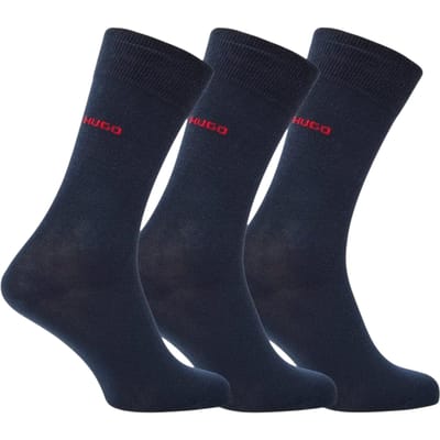 Hugo Enkelsokken heren (pak van 3) (Donkerblauw)