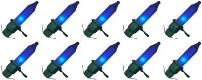 OE Lightning Reserve Kerstlampjes - 10 stuks - Groene Insteek Fitting - 2.5V/0.425W - Blauw Licht