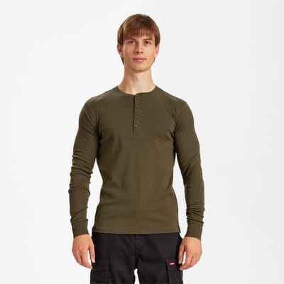 Engel Extend Grandad T-shirt met lange mouwen 9257-565 - Forest Green - L