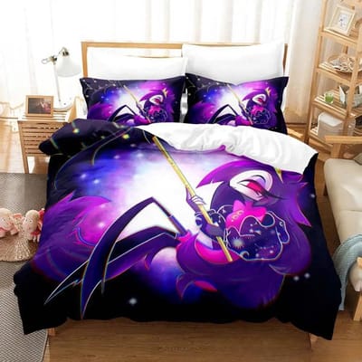 Mode 3D Print Anime Loona Boss Beddengoed Collectie Cartoon Anime DrieDelige Set Volwassene Kind Slaapkamer Dekbedovertrek Collecties Huis Textiel EU Twin 135x200cm purple