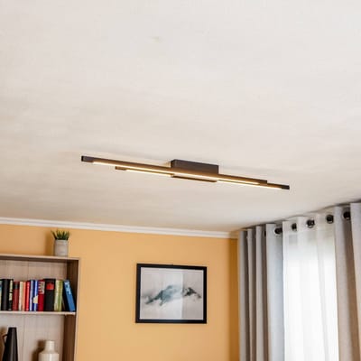Quitani Talon LED plafondlamp 2-lamps zwart geanodiseerd