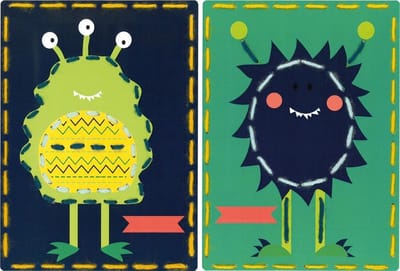 Vervaco - Borduurkaart kit - Ruimtemonsters set van 2 - PN-0157037 - Borduren - Borduurpakket - Borduurpakket kind