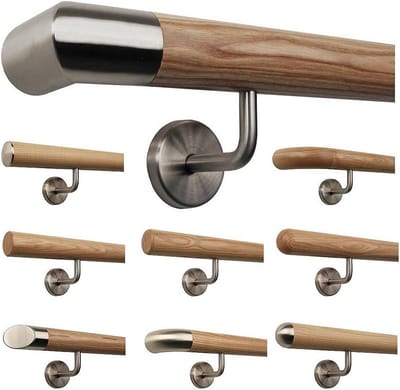 Essen Houten Leuning Set met Hoekhouders en Eindstukken voor Binnenmontage