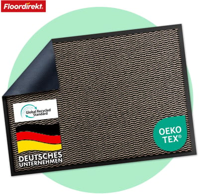 FLOORDIREKT Premium Deurmat SKY Novo - Voor Entree - Vuilvangmat - Anti-slip & Afwasbaar - Voor Het Opbergen van Vuil - Okerzwart - 40 x 60 cm