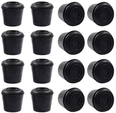 Ronde Stoelpootdoppen 16 Stuks - Antislip Rubber Beschermers voor Meubels