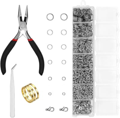Bendbare Ringen Set van 1353 Stuks voor Armbanden en Kettingen - Open Ringen, Sluitingen en Sprontringen in Zilver, Diverse Maten 4-10 mm