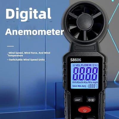 Windmeter Anemometer - Windsnelheid meter - Windkracht meten - Hoge nauwkeurigheid - 0.3-30 m/s - Grijs