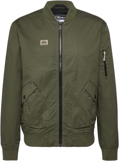 s.Oliver - male - Sportief twill blouson jack met geribde manchetten