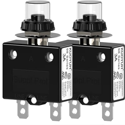 Thermostaat Zekering met Drukknop Herstel 3A 125/250V AC voor Elektrische Circuits