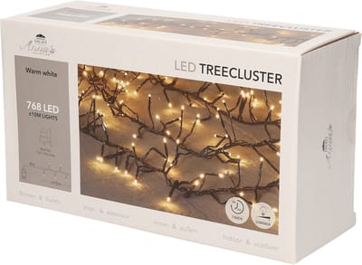 Lumineo Kerstverlichting - cluster - warm wit - timer en dimmer - 10m - binnen en buiten