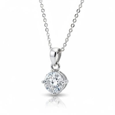 Aramat Jewels | Bedelketting | Elegante Rvs Zirkonia Hanger | Transparant | |1,5mm | Staal | Volwassenen | Verkleurd niet